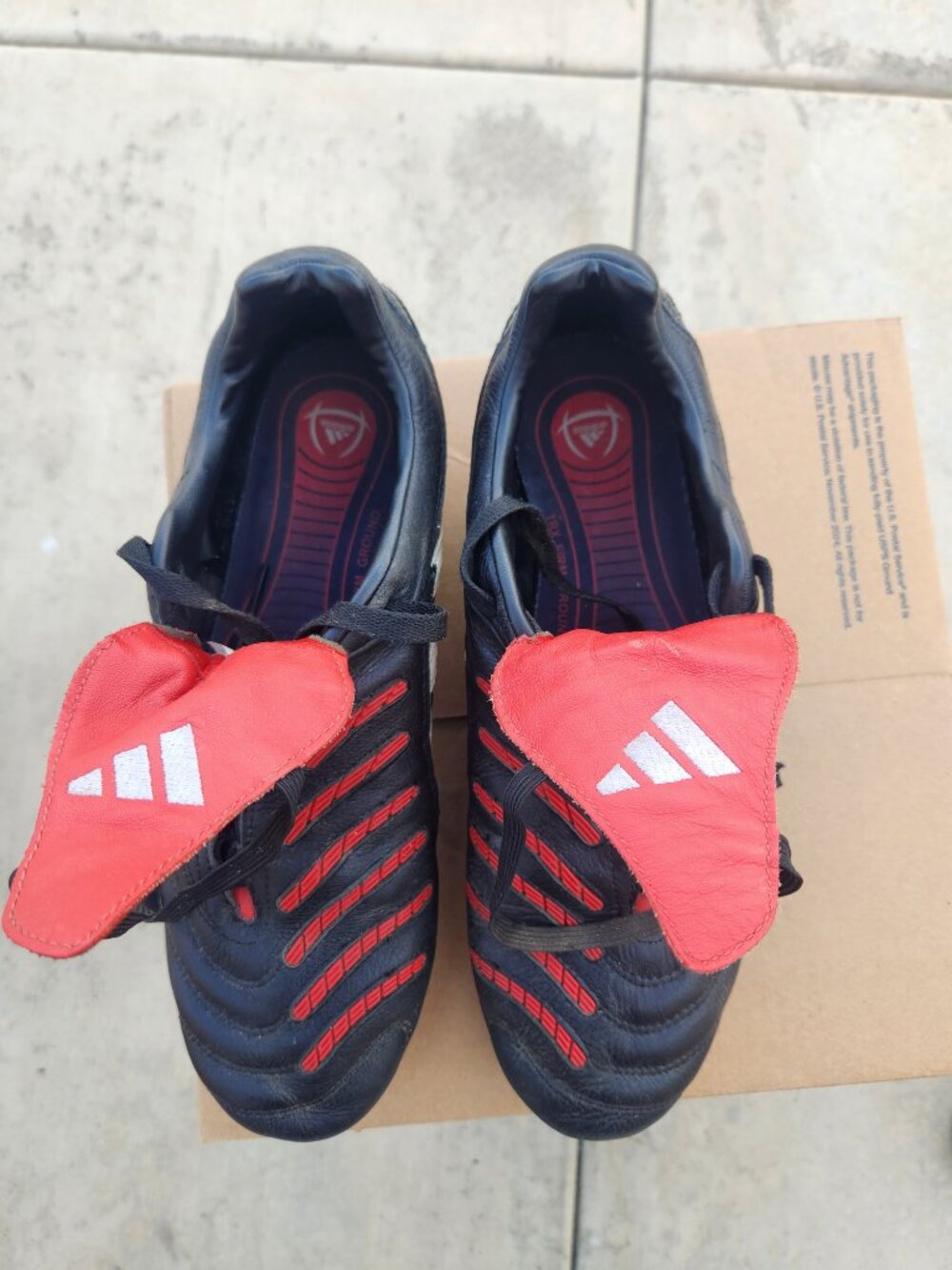 Vintage 2004 Adidas Predator Pulse SG Soccer Cleats Black Red Men's Size 10 1/2 - Picture 4 of 14